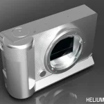 A silver Sigma BF camera body fitted with Helium Design Lab's custom grip, showcasing its ergonomic design and premium build.