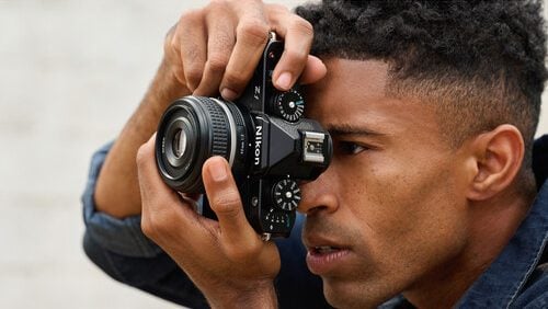 a Nikon Zf mirrorless camera