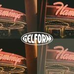 Comparison of GelForm film scan styles: The Standard, The Hi-C, The Hi-C Spiked, and The Flat Earth, showing varying color tones of a neon sign.