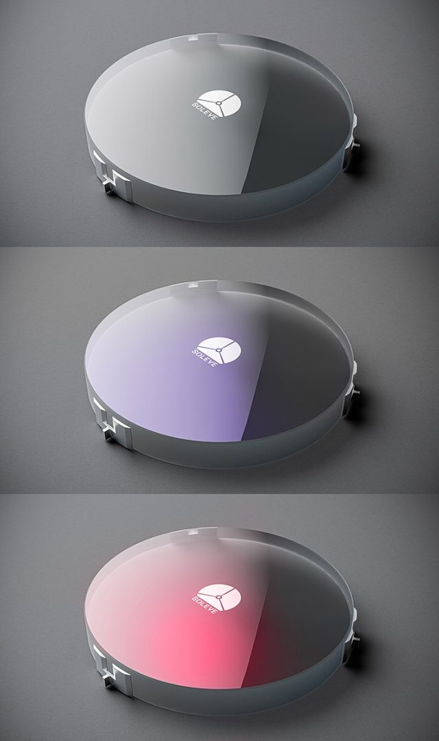 The three mirror options: White (top), Violet (middle), and Red (bottom)