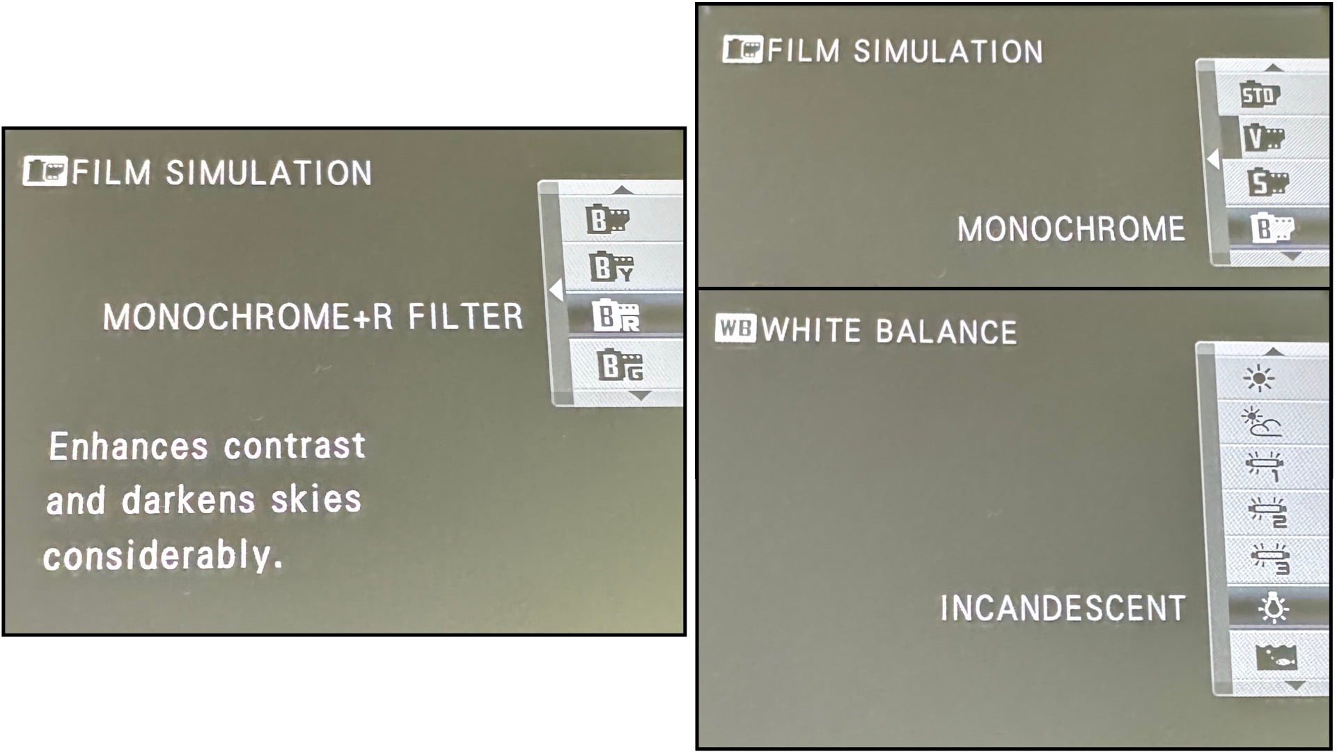 Fujifilm X100 menu settings