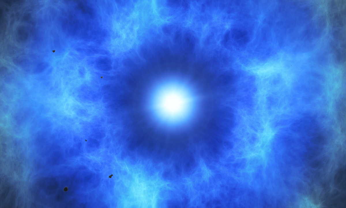 This artist’s impression illustrates the supernova remnant SNR 0509-67.5. Credit: ESO/M. Kornmesser