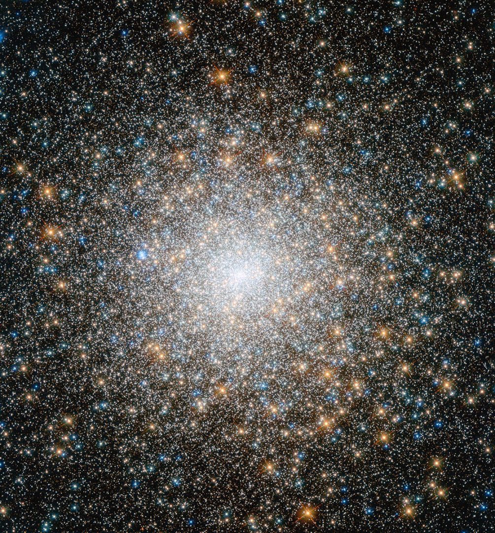 This cluster of stars is known as Messier 15, and is located some 35,000 light-years away in the constellation of Pegasus (The Winged Horse). It is one of the oldest globular clusters known, with an age of around 12 billion years. Credit: NASA, ESA