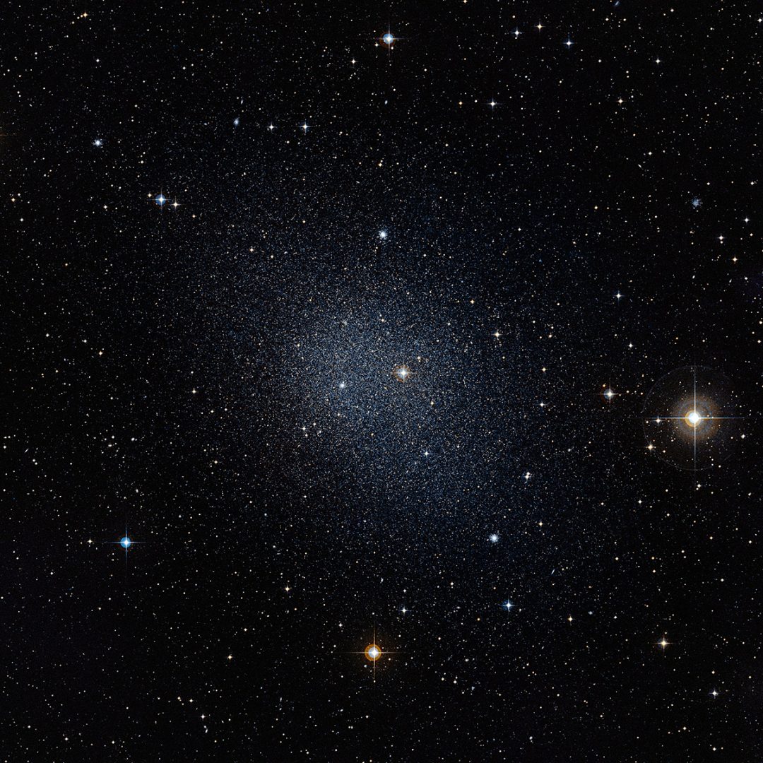 The Fornax dwarf galaxy is one of the Milky Way’s neighbouring dwarf galaxies. Credit: ESO/Digitized Sky Survey 2