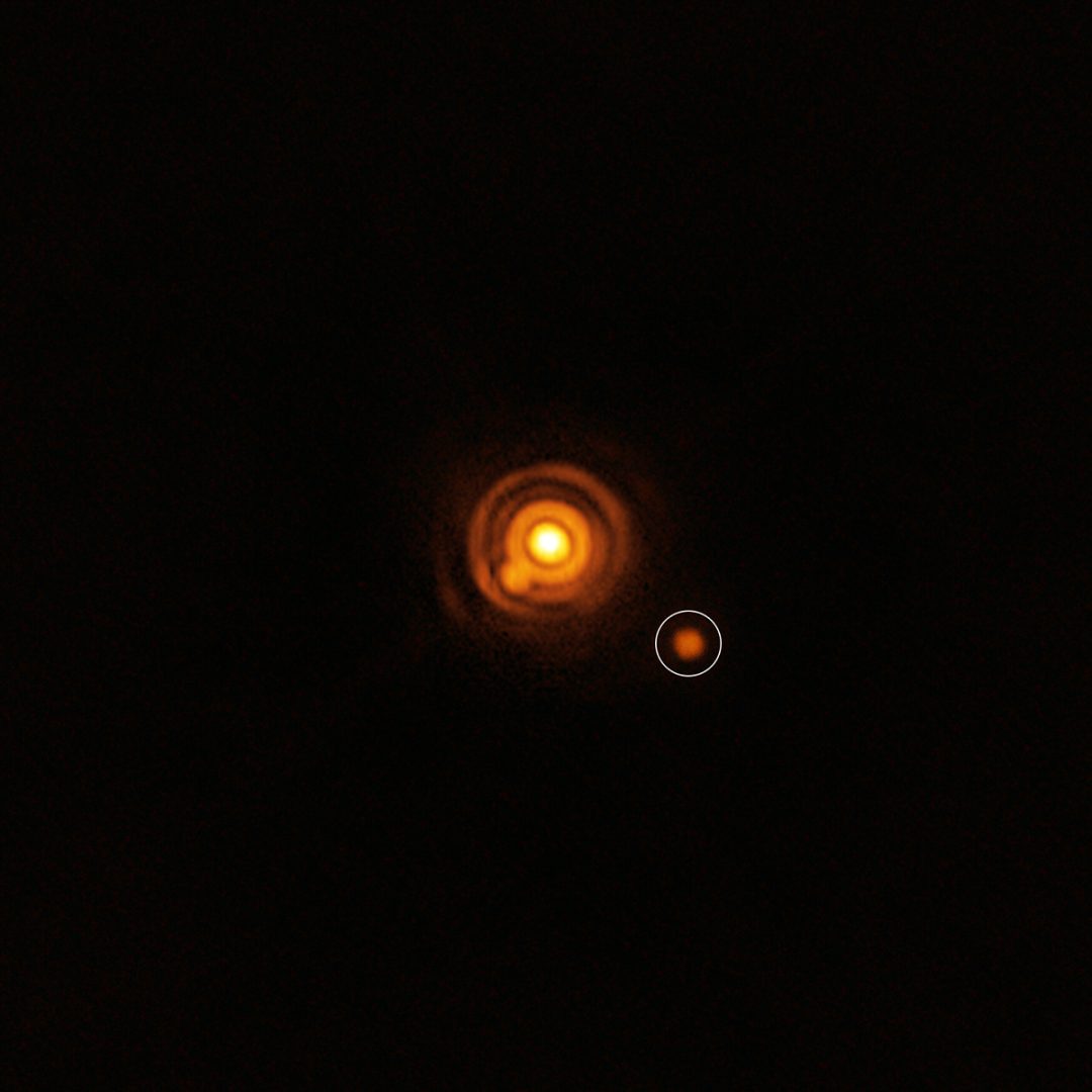 ERIS view of a companion candidate around the star V960 Mon. Credit: ESO/A. Dasgupta