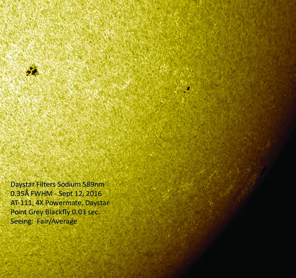 The sun through Daystar Sodium Quark