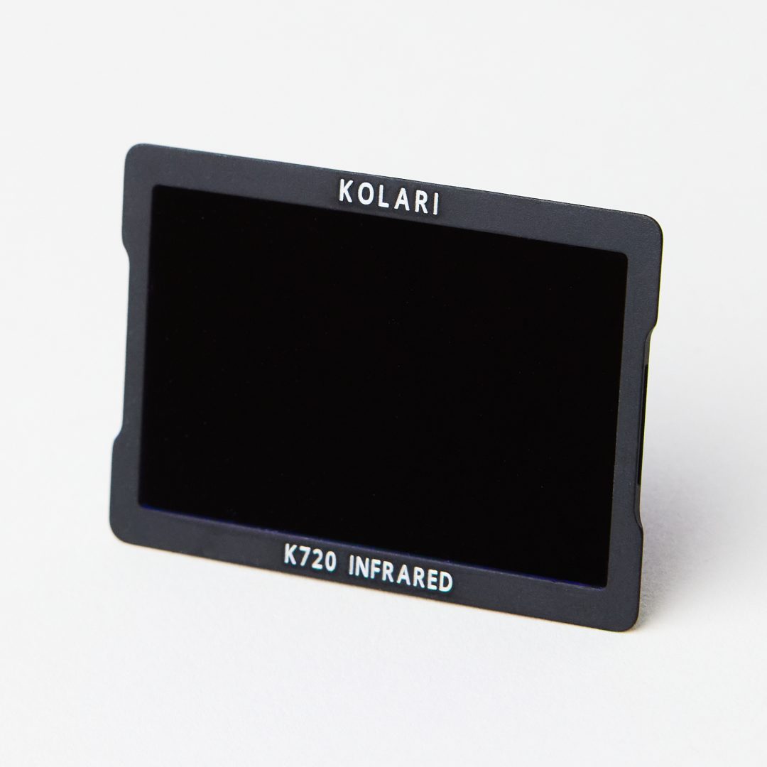 Kolari magnetic clip-in filter with "KOLARI" at the top and "K720 INFRARED" printed on the bottom