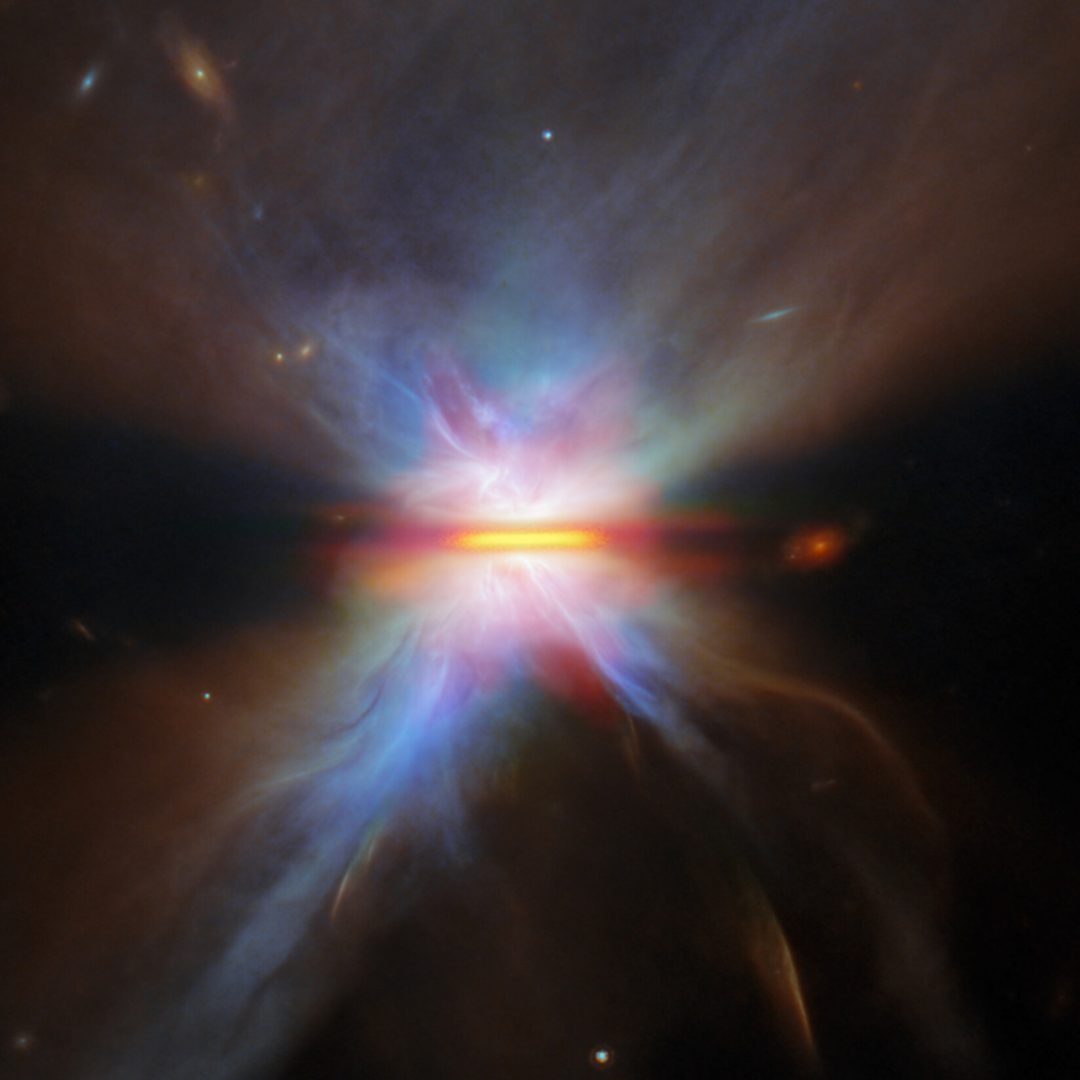 This NASA/ESA/CSA James Webb Space Telescope provides a close-up view of IRAS 04302+2247, a planet-forming disc located about 525 light-years away in a dark cloud within the Taurus star-forming region. Credit: ESA/Webb, NASA & CSA, M. Villenave et al.
