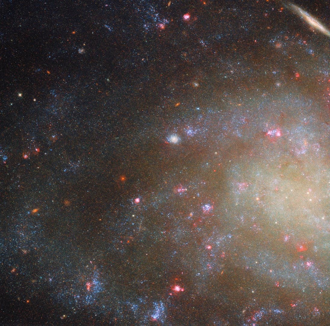 This NASA/ESA Hubble Space Telescope zooms in on the feathery spiral arms of the galaxy NGC 45, which lies just 22 million light-years away in the constellation Cetus (The Whale). Credit: ESA/Hubble & NASA, D. Calzetti, R. Chandar Acknowledgement: M. H. Özsaraç
