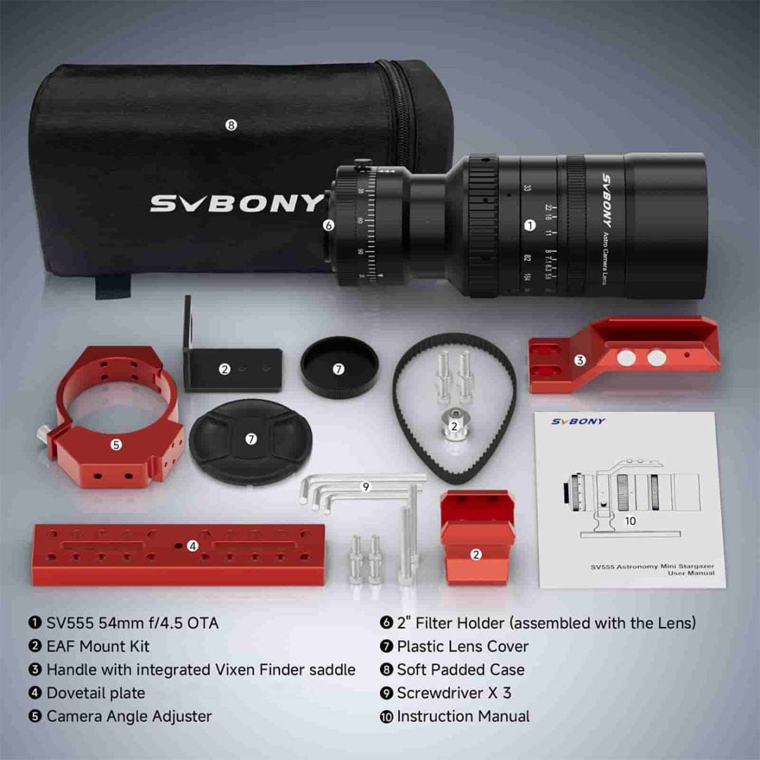 Box contents of SV555