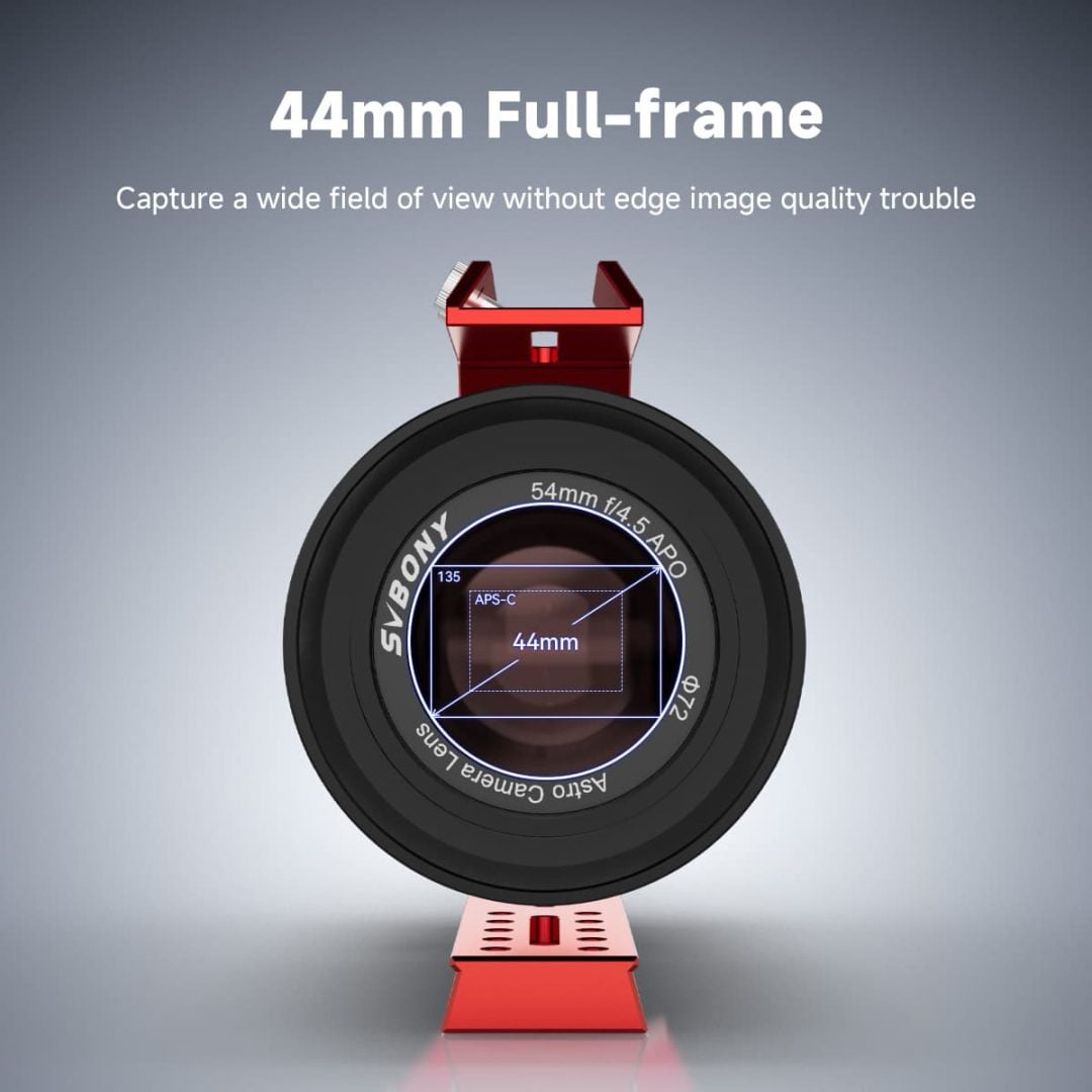 The astrograph features a 44mm image circle