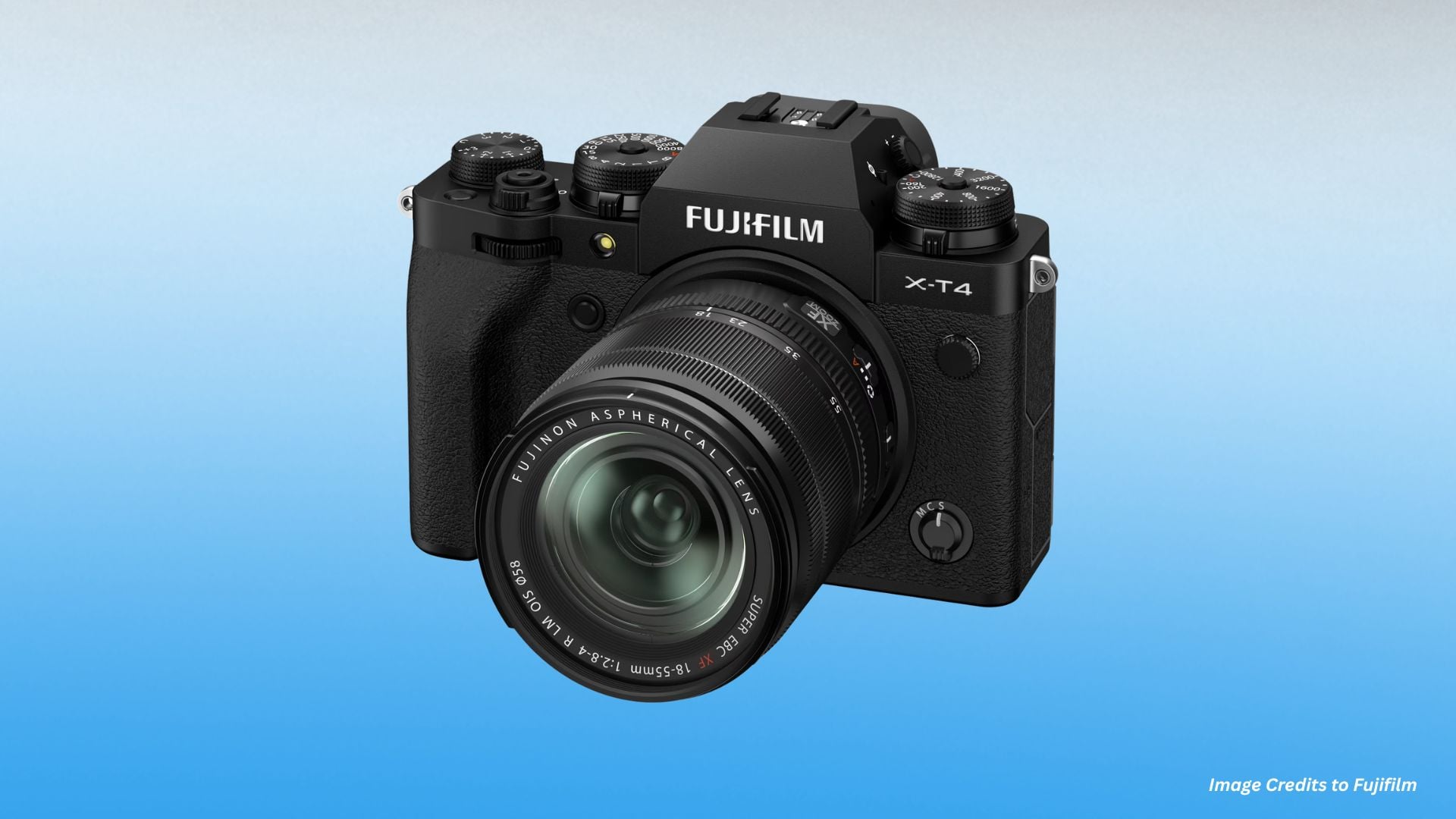 APS-C mirrorless camera with 26.1MP X-Trans sensor, in-body stabilization, 4K video recording, weather sealing, and classic design styling.