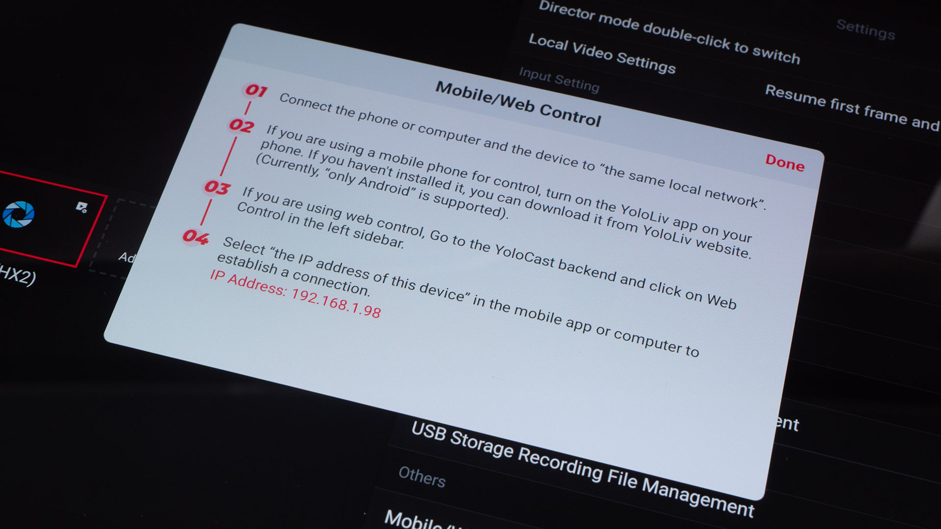 YoloBox Extreme Remote Control from Android App or Web Interface