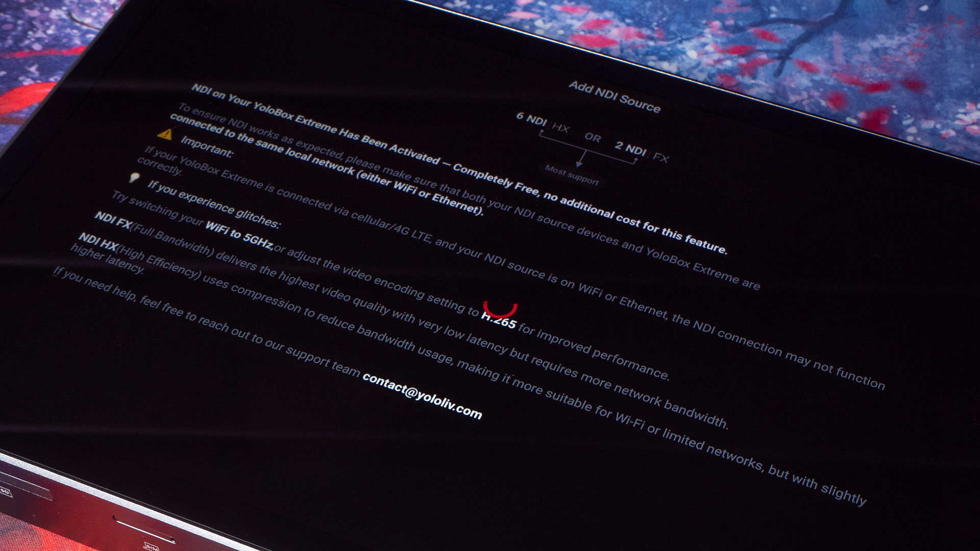YoloBox Extreme NDI Connection Information