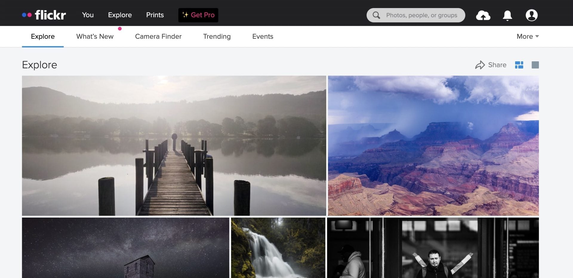 A screenshot of Flickr