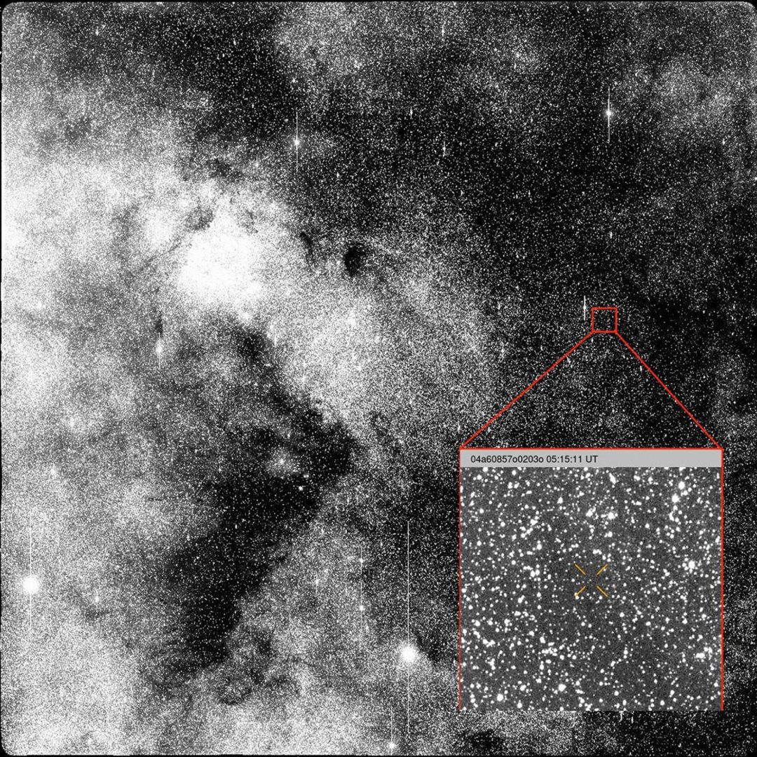 This image shows the observation of comet 3I/ATLAS when it was discovered on July 1, 2025. The NASA-funded ATLAS survey telescope in Chile first reported that the comet originated from interstellar space. Credit: ATLAS/University of Hawaii/NASA