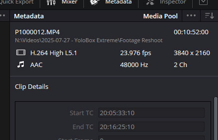 Once timecode is extracted from the audio, it updates the metadata.