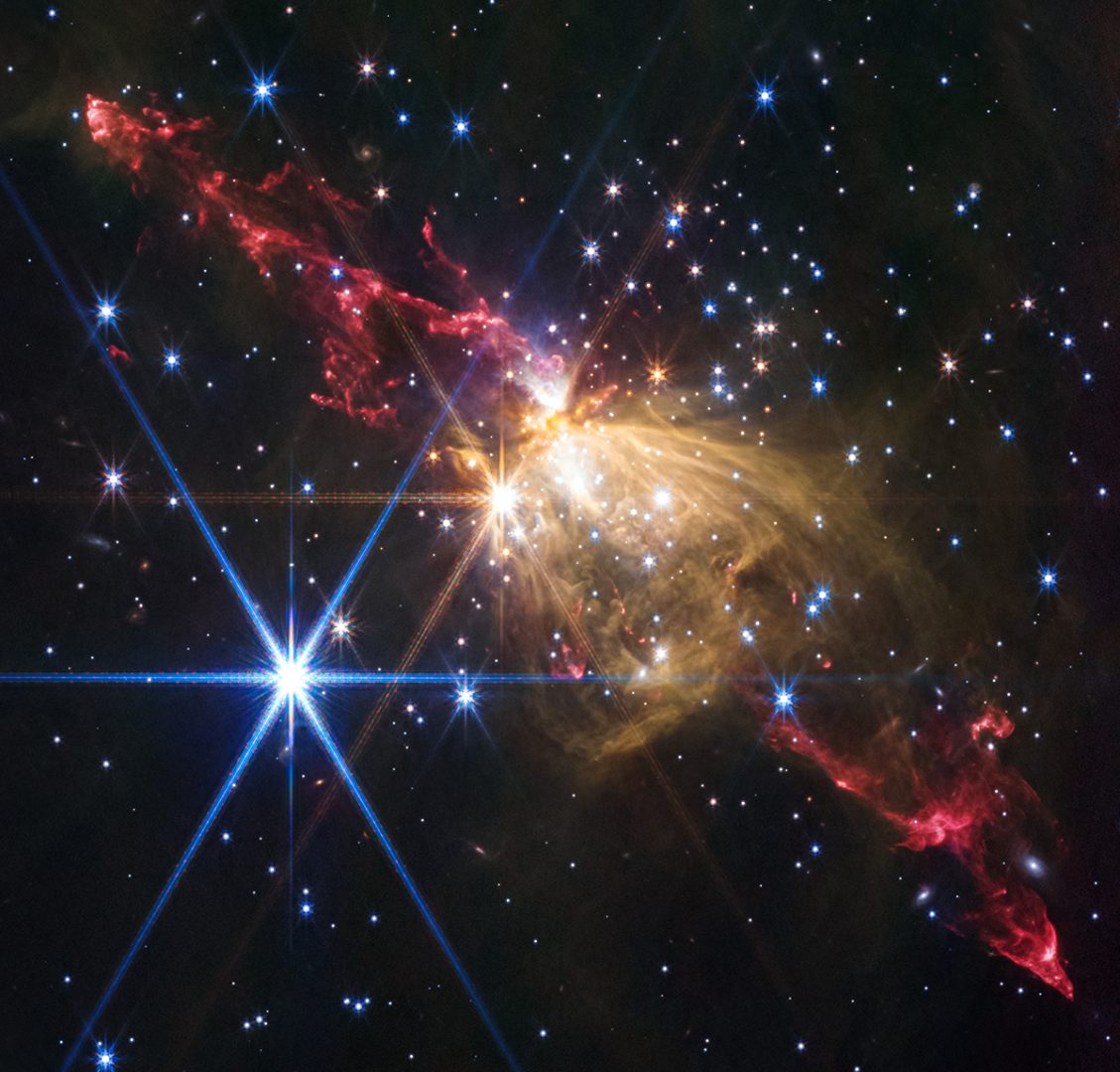 NASA's James Webb Space Telescope recently imaged an extremely large and symmetric protostellar jet at the outskirts of our Milky Way galaxy in the forming cluster Sh2-284. Credit: NASA, ESA, CSA, STScI, Y. Cheng (NAOJ), J. DePasquale (STScI)