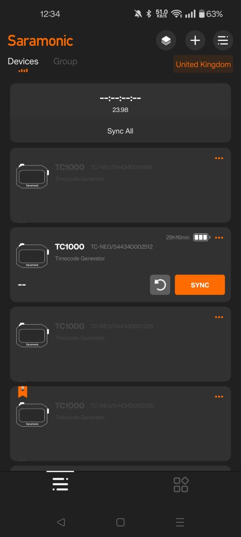 App loaded, remembers offline devices.