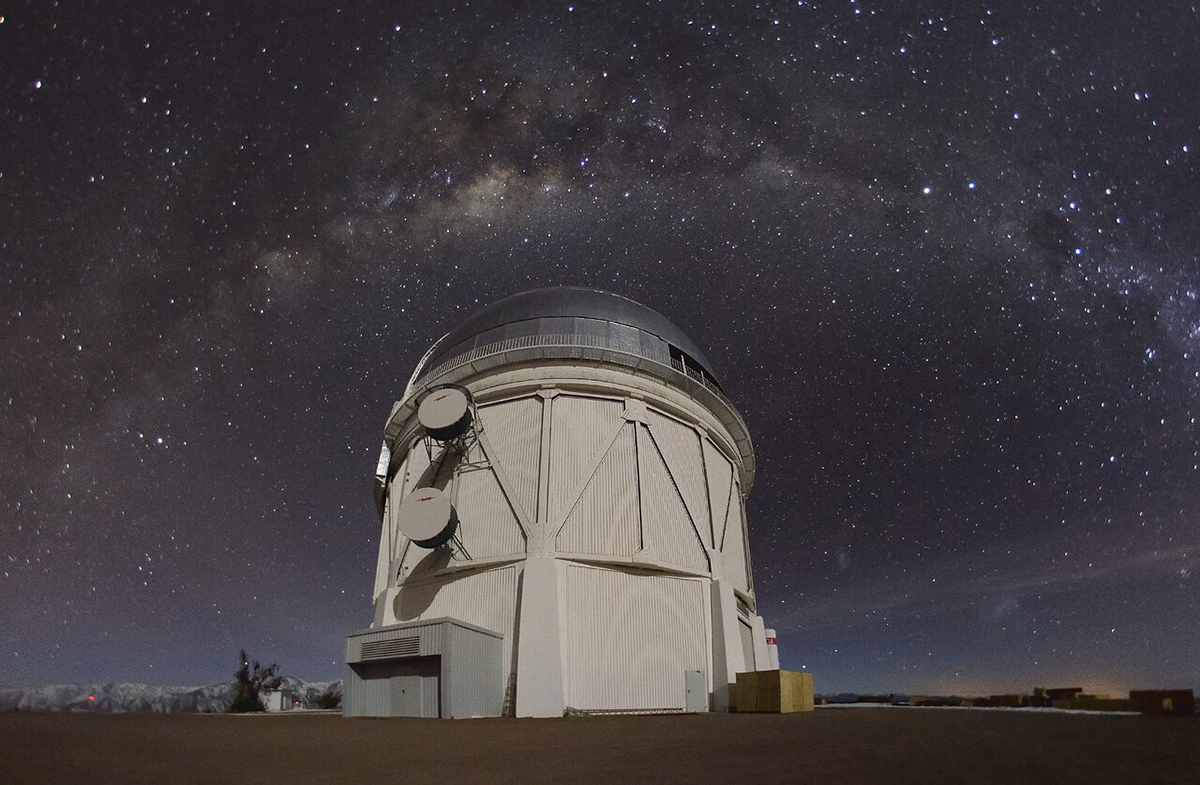 The Víctor M. Blanco 4-meter Telescope dome appears under the Milky Way at Cerro Tololo Inter-American Observatory. Credit: CTIO/NOIRLab/NSF/AURA/D. Munizaga