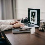 A person editing a photo