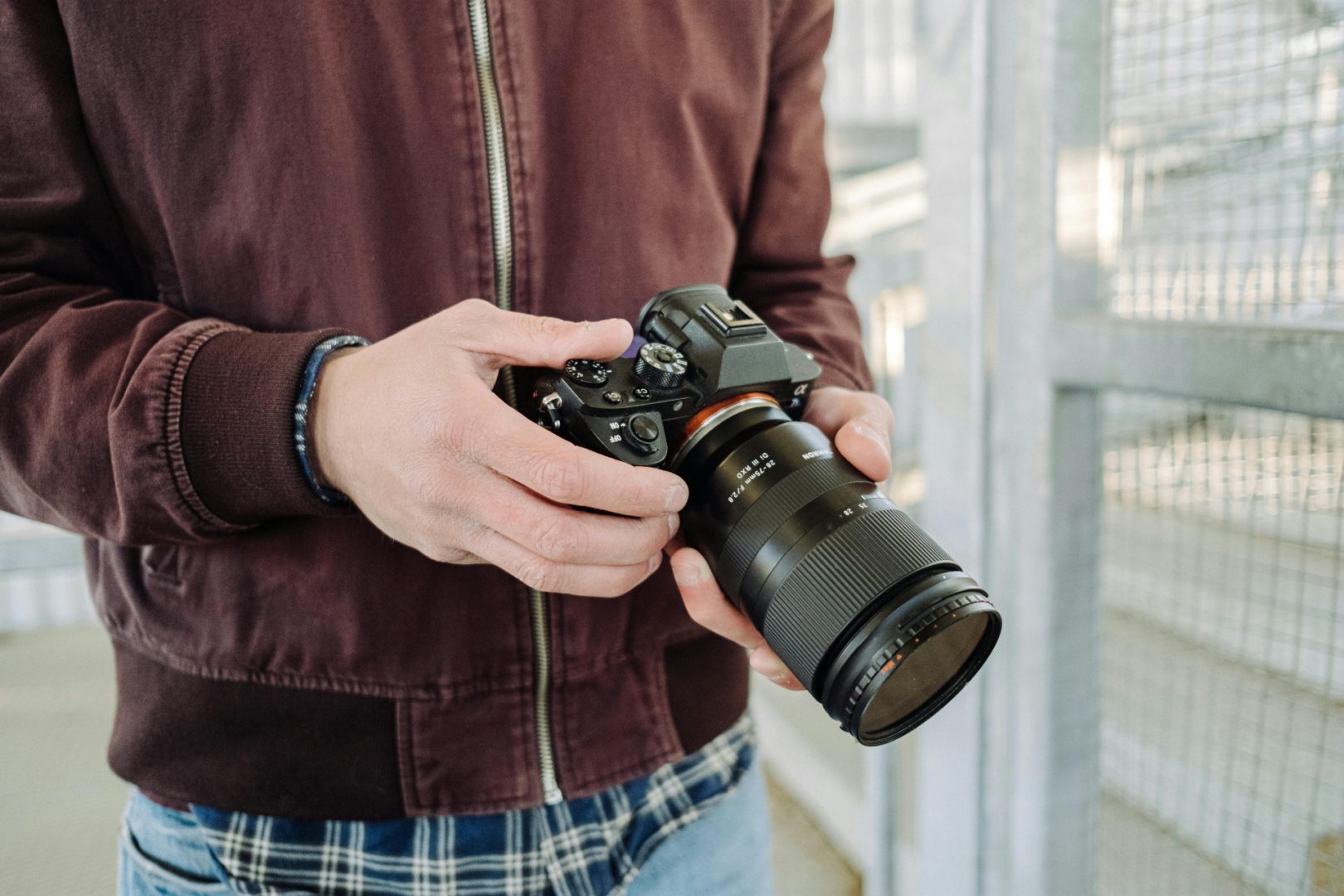 A man using a camera