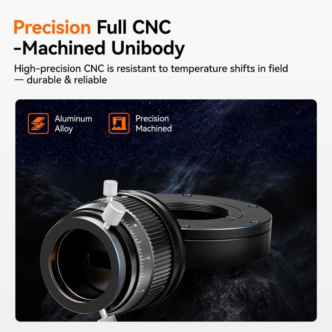 The OAG is made out of CNC-machined aluminum