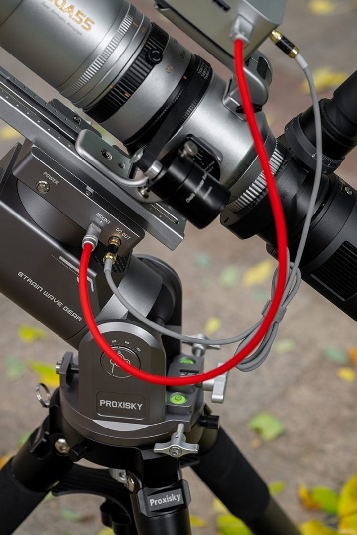 The mount features two USB-C ports