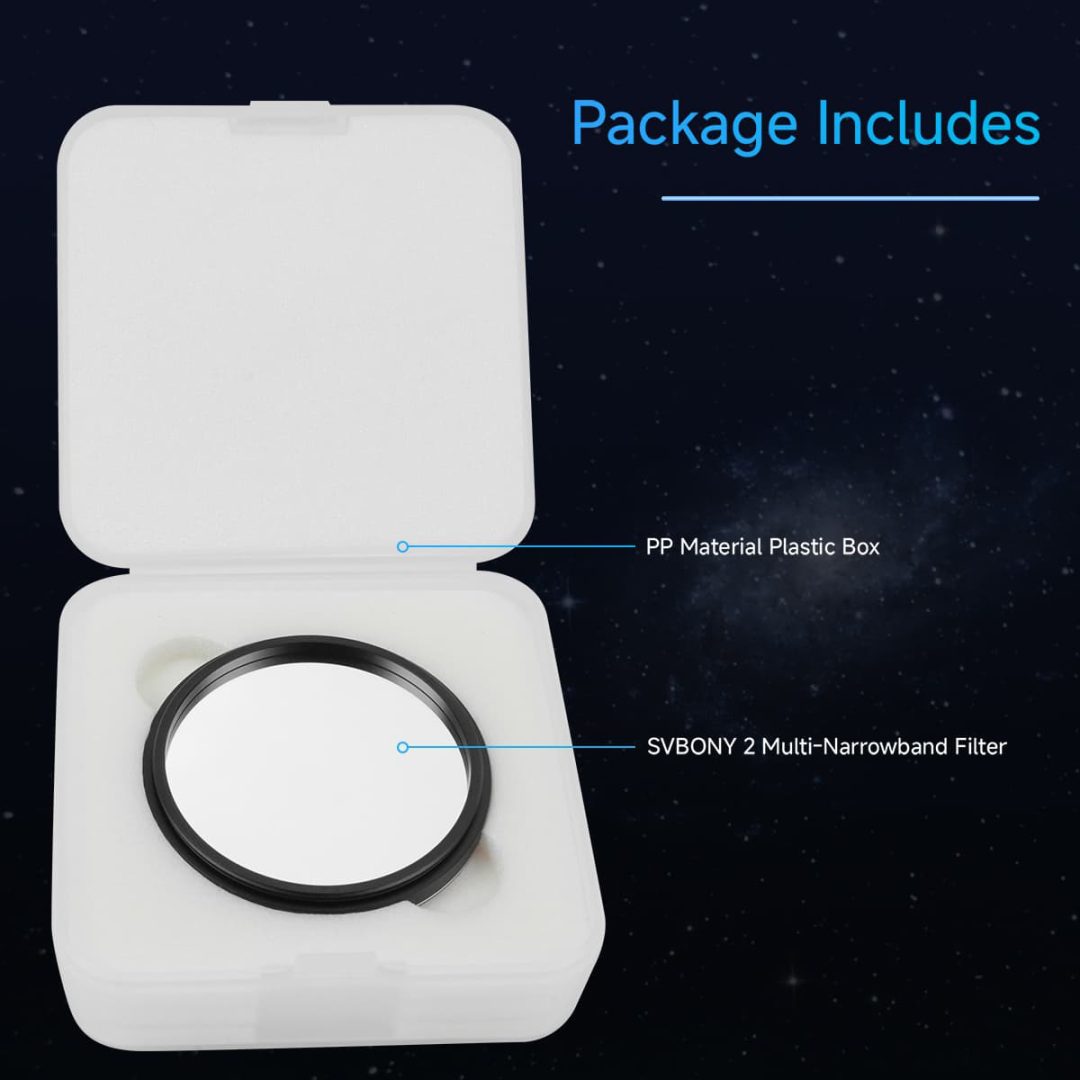 Contents of the Svbony SV240 filter package