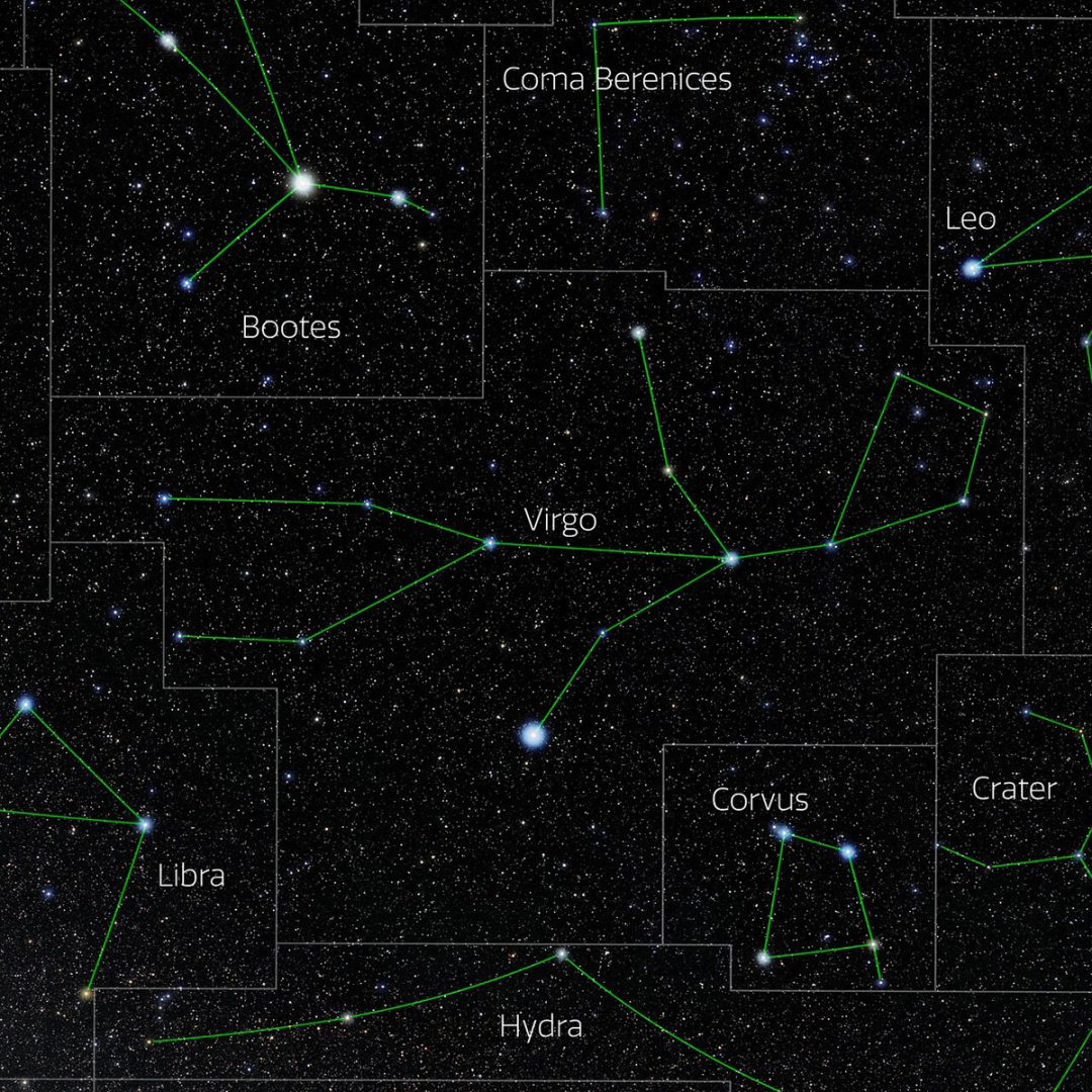 Photo of the constellation Virgo cluster, the home of NGC 4388. Credit: E. Slawik/NOIRLab/NSF/AURA/M. Zamani