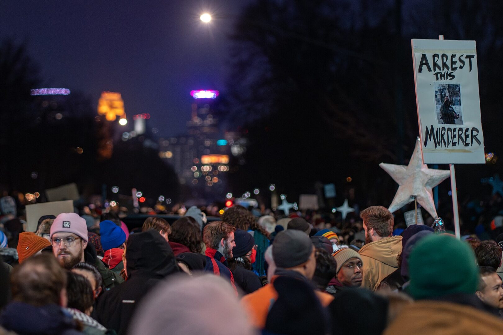 John Abernathy Protesters in Minneapolis following the ICE Agent killing of observer Renee Good on January 7, 2026.