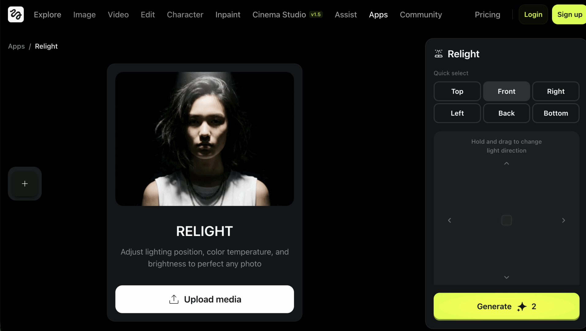 AI adjust photo lighting