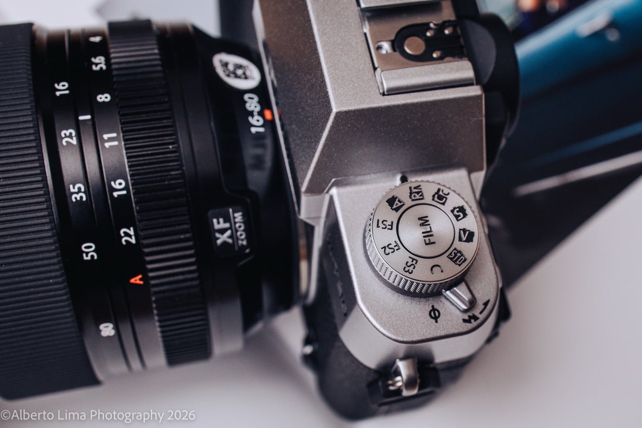 A close-up of the Film Simulation Dial on the X-T30 III.