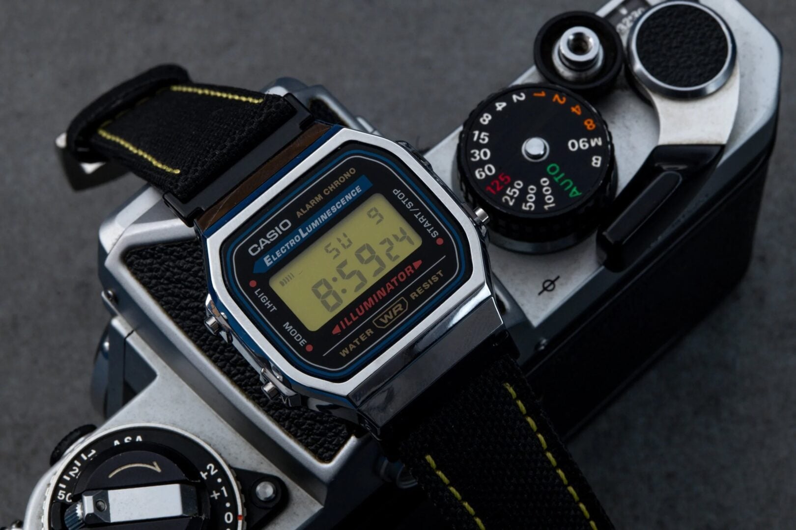 Nikon-inspired watch