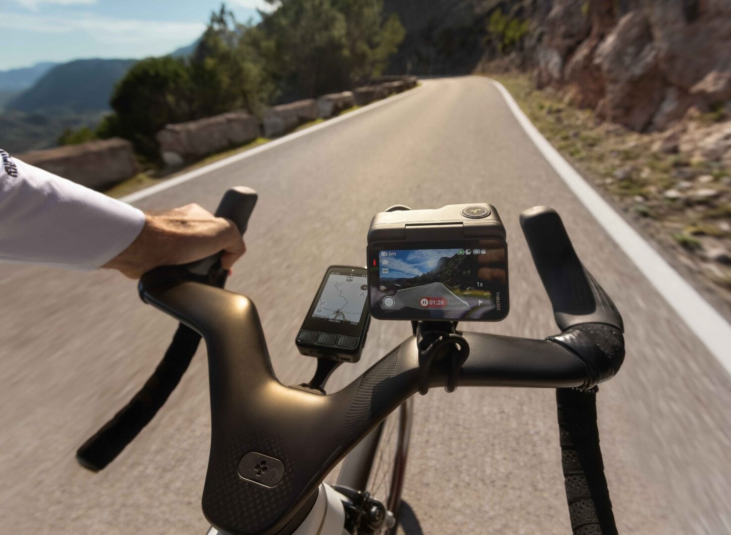 Insta360 GO Ultra Tadej Pogačar Edition Bundle is a compact hands-free action camera built for first-person POV capture during fast-paced sports and activities.