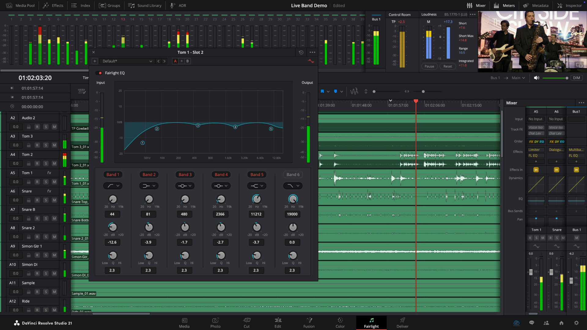 A screenshot of DaVinci Resolve 21 Fairlight Tool.
