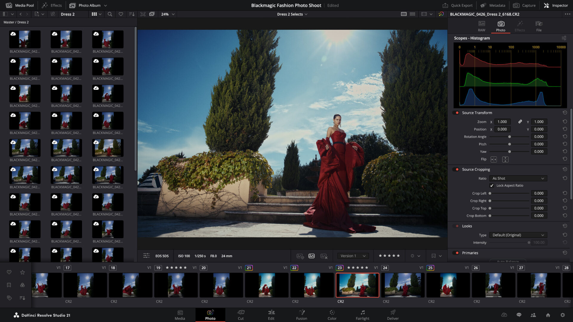 A UI Rendering of DaVinci Resolve 21's New Photo Page