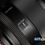 Close-up of a Viltrox Lens with an ON/OFF Click Switch