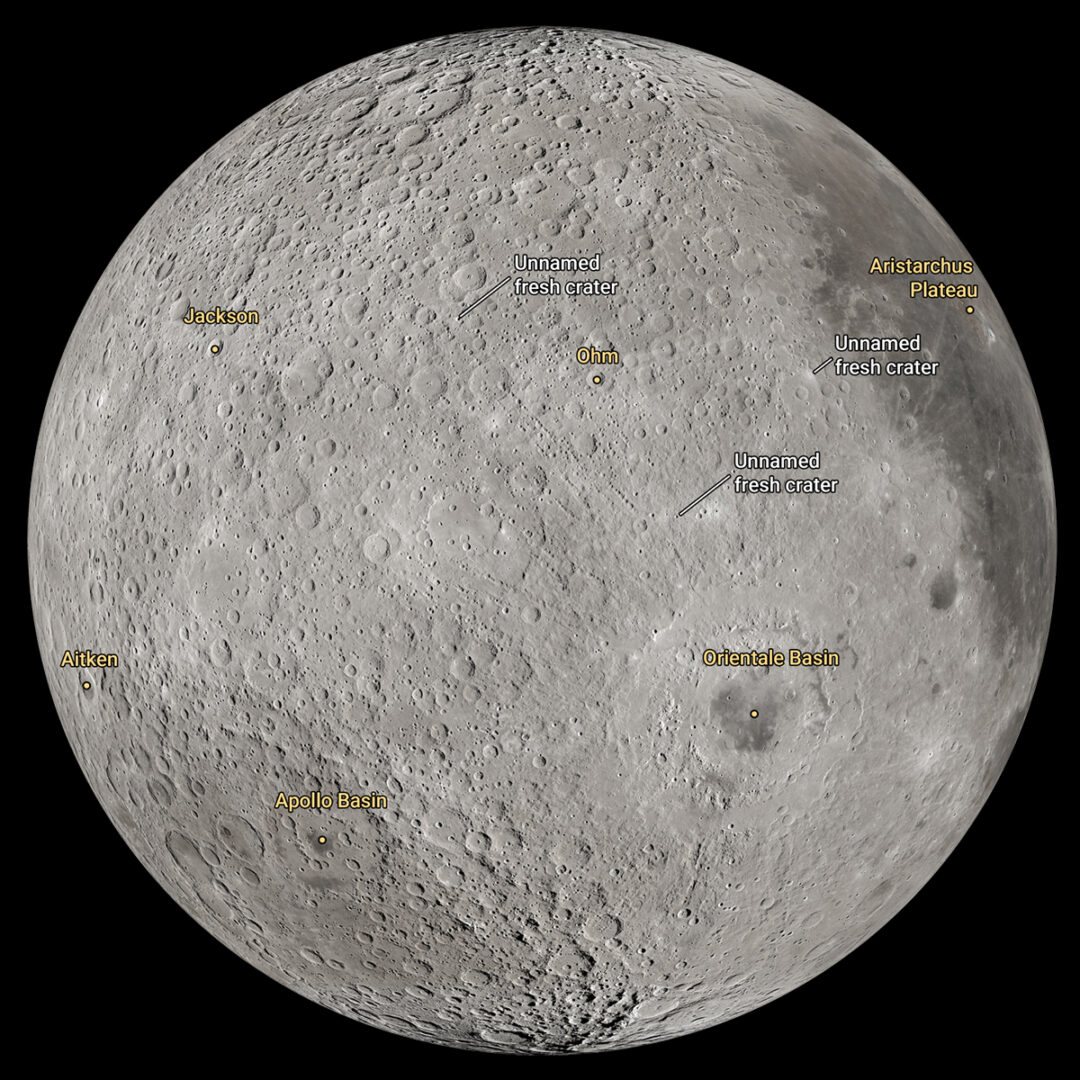 Shortly after 2 p.m. EDT, the crew described two small, unnamed craters on the heavily pockmarked lunar surface. Calling down to Earth, they suggested provisional names for them. Just northwest of the Orientale basin, highlighted above, is a crater they would like to name Integrity after their spacecraft and this historic mission. Just northeast of the Integrity crater, on the near and far side boundary, and sometimes visible from Earth, the crew suggested an unnamed crater be designated Carroll in honor of Reid Weisman’s late wife, Carroll Taylor Wiseman, who passed away on May 17, 2020. After this mission is complete, the crater name proposals will be formally submitted to the International Astronomical Union, an organization that governs the naming of celestial bodies and their surface features. Illustration Credit: NASA