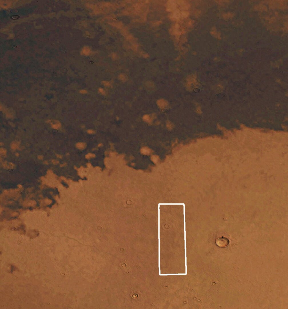 A patch of Mars imaged by NASA's Viking orbiter in 1976. Credit: NASA