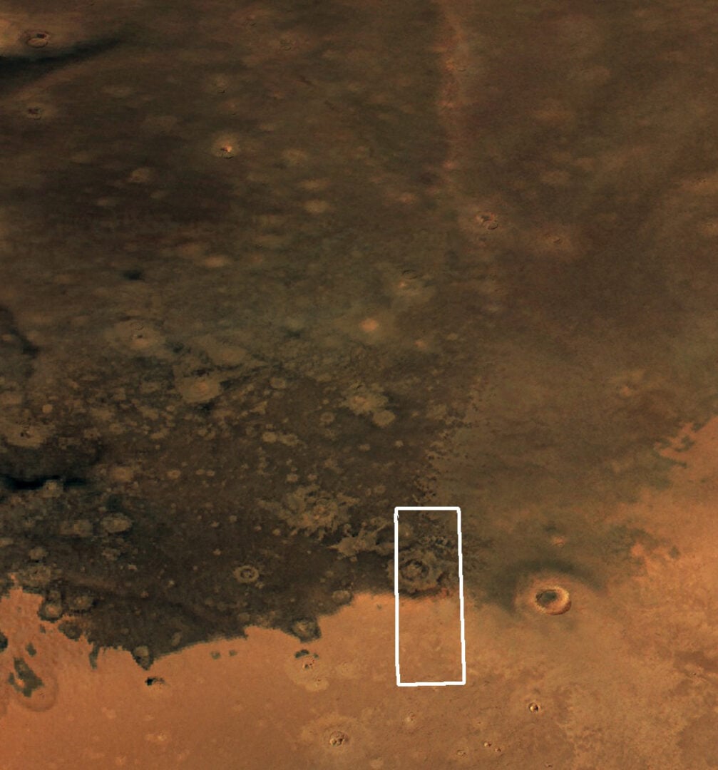 The same region was observed again by ESA's Mars Express orbiter in 2024. Credit: ESA/DLR/FU Berlin