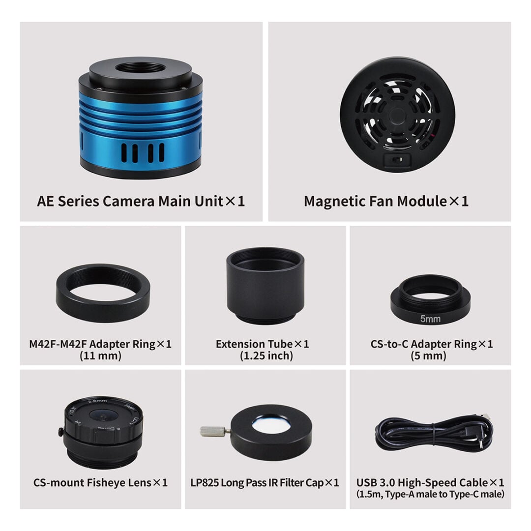 Package contents of ToupTek AE676C