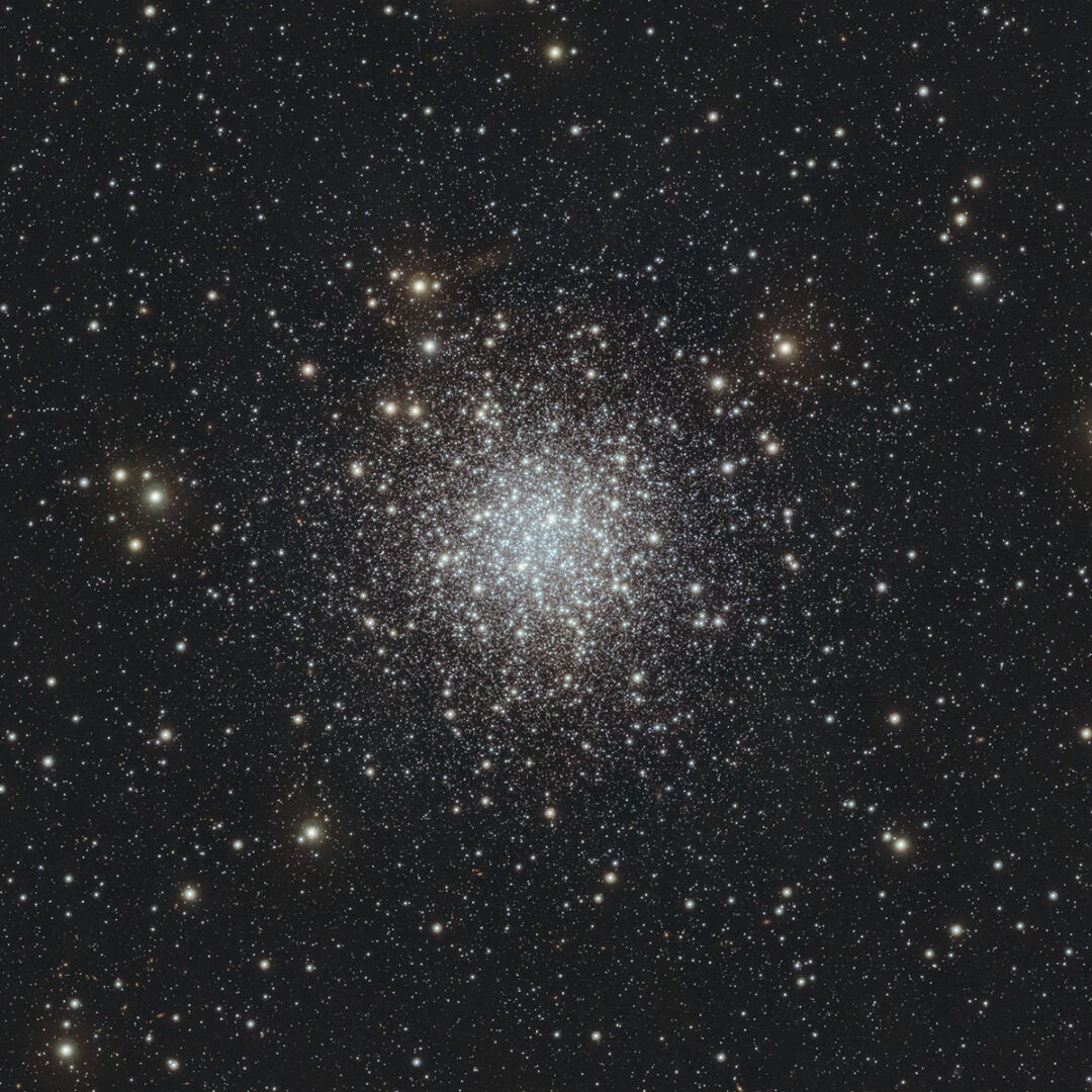 NGC 6723, the Chandelier Cluster, photographed by ESO’s Visible and Infrared Survey Telescope (VISTA). Credit: ESO/S. Meingast et al.