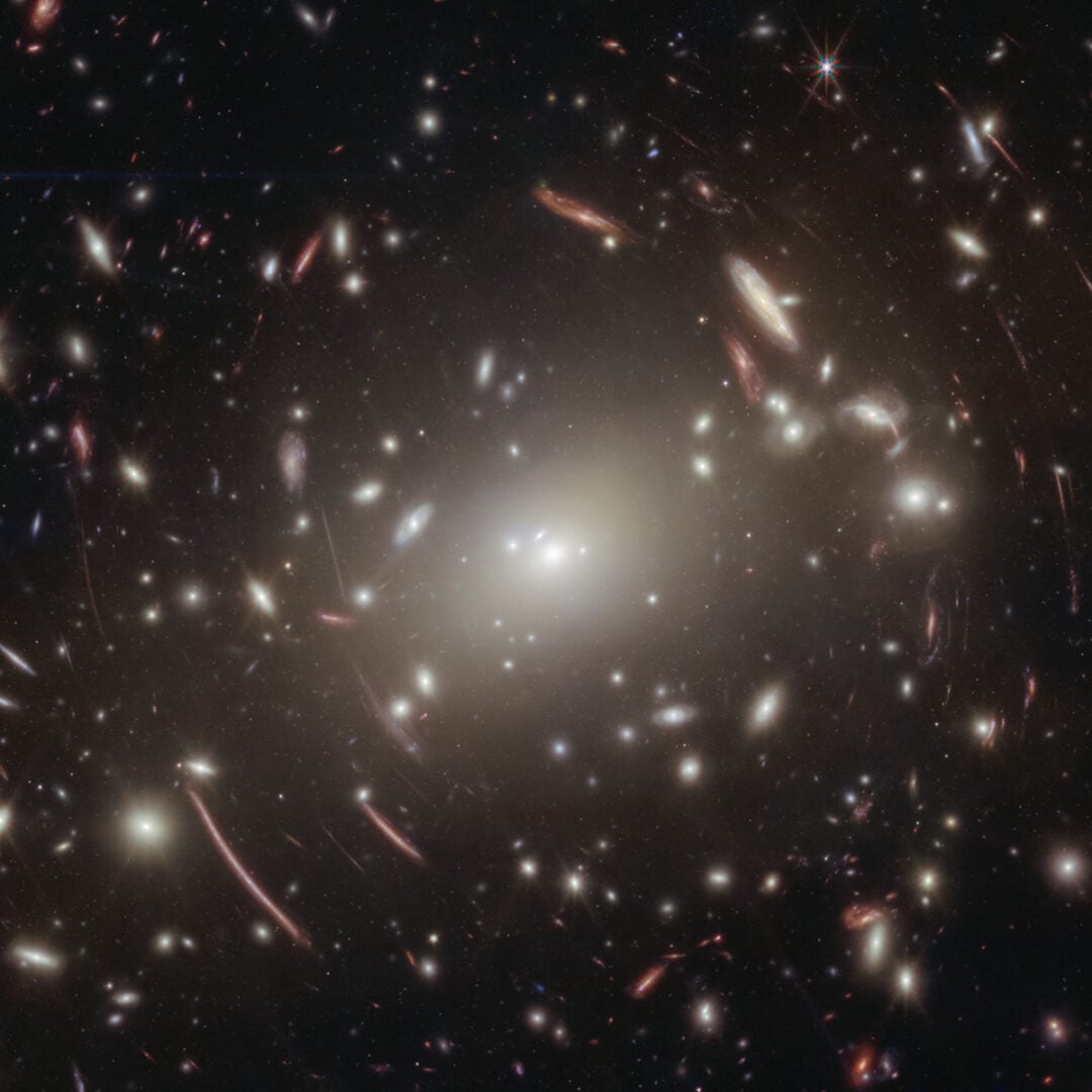 A closer look at the gravitational lensing in James Webb's image of Abell S1063. Credit: NASA, ESA, CSA, V. Kokorev (University of Texas at Austin), A. Pagan (STScI)