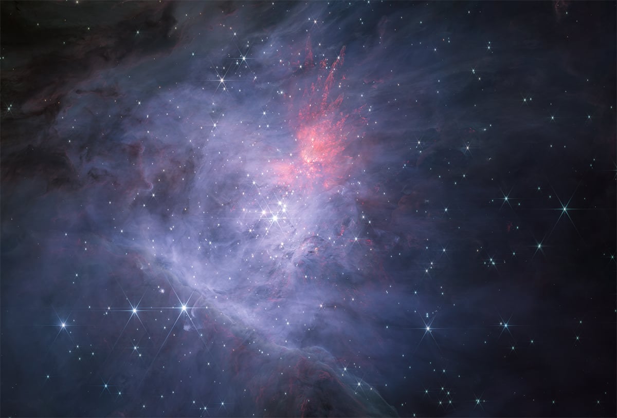 James Webb Space Telescope's NIRCam image of the Orion Nebula in the short-wavelength channel. Credit: NASA, ESA, CSA / Science leads and image processing: M. McCaughrean, S. Pearson