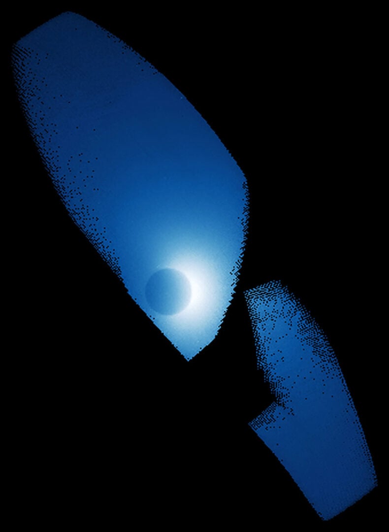 This image shows atomic hydrogen scattering sunlight in the upper atmosphere of Mars, as seen by the Imaging Ultraviolet Spectrograph on NASA’s MAVEN mission. Credit: NASA/Goddard/University of Colorado