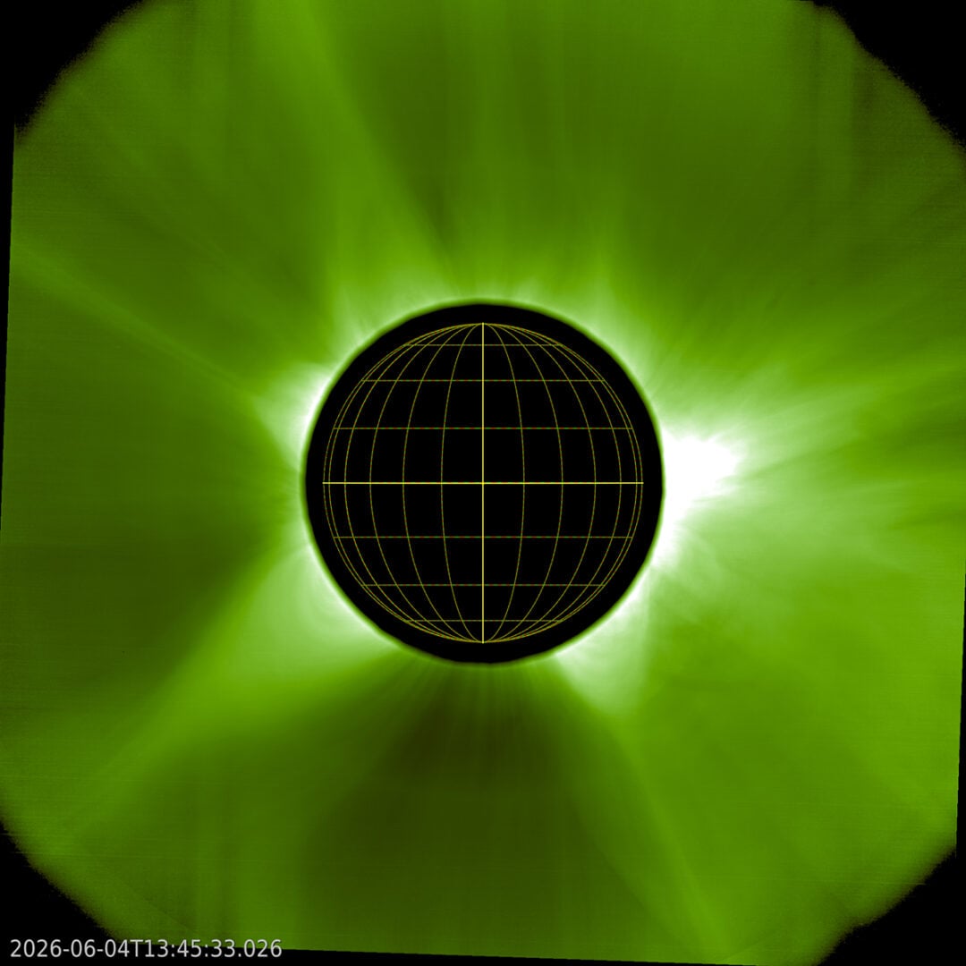 Proba-3’s first artificial solar eclipse after recovery. Credit: ESA/Proba-3/ASPIICS