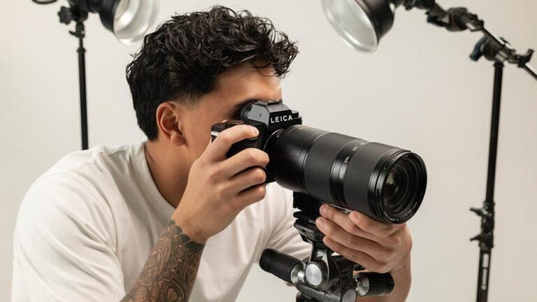 Leica's new SL3-P packs 8K video, 40fps bursts, and loses the famous red dot