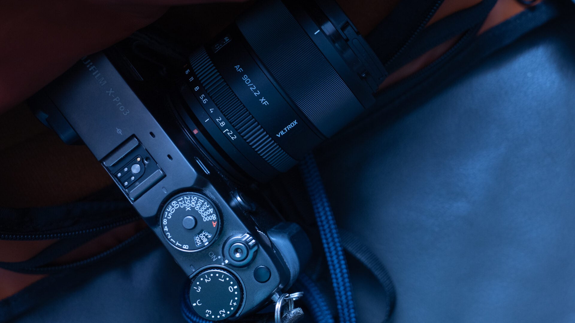 DIY Photography Review Lead Image of the Viltrox 90mm F2.2 EVO Lens on a Fujifilm X-Pro 3