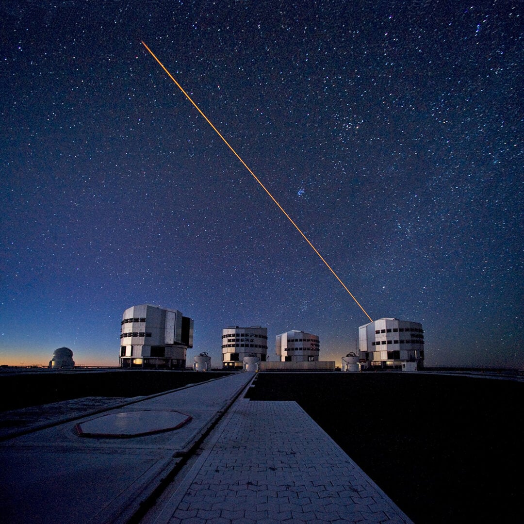 The ESO Very Large Telescope (VLT) during observations. Credit: ESO/S. Brunier